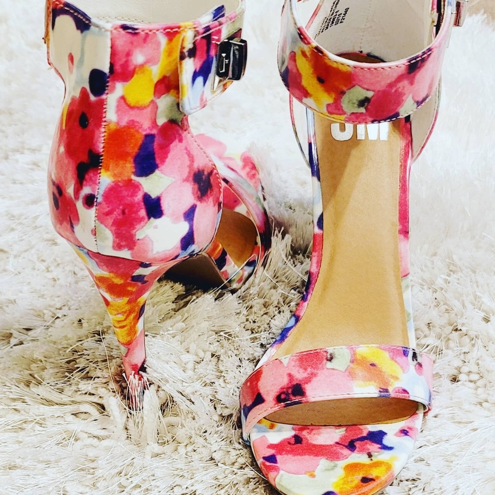 SM Floral Ankle Strap Heels